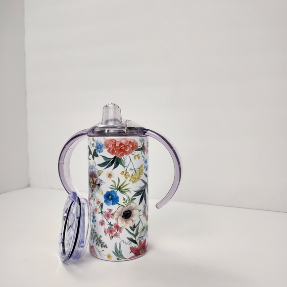 12 oz Floral Sippy Tumbler W/ 2 Lids - Picture 3 of 3